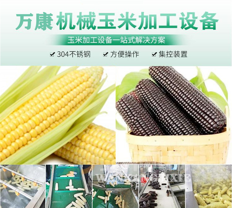 即食玉米加工生产线，玉米清洗加工设备