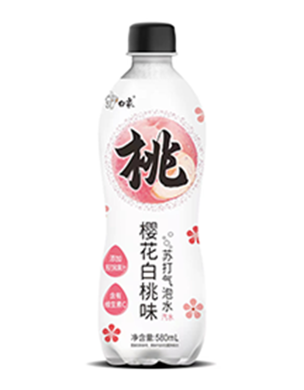 樱花白桃味苏打气泡水580ml