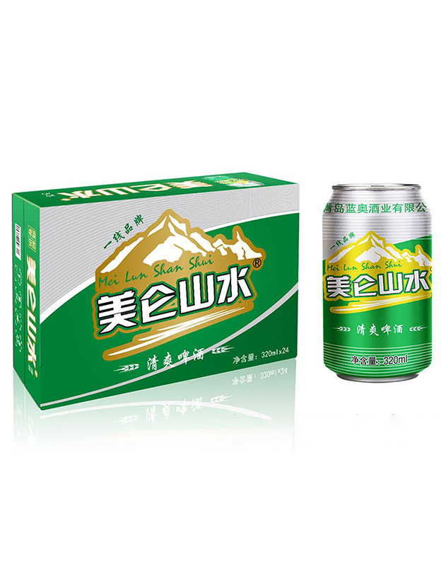 青岛蓝奥美仑山水清爽啤酒320ml