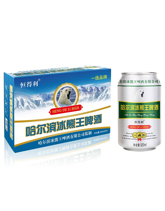 哈尔滨冰熊王啤酒320ml×24蓝箱
