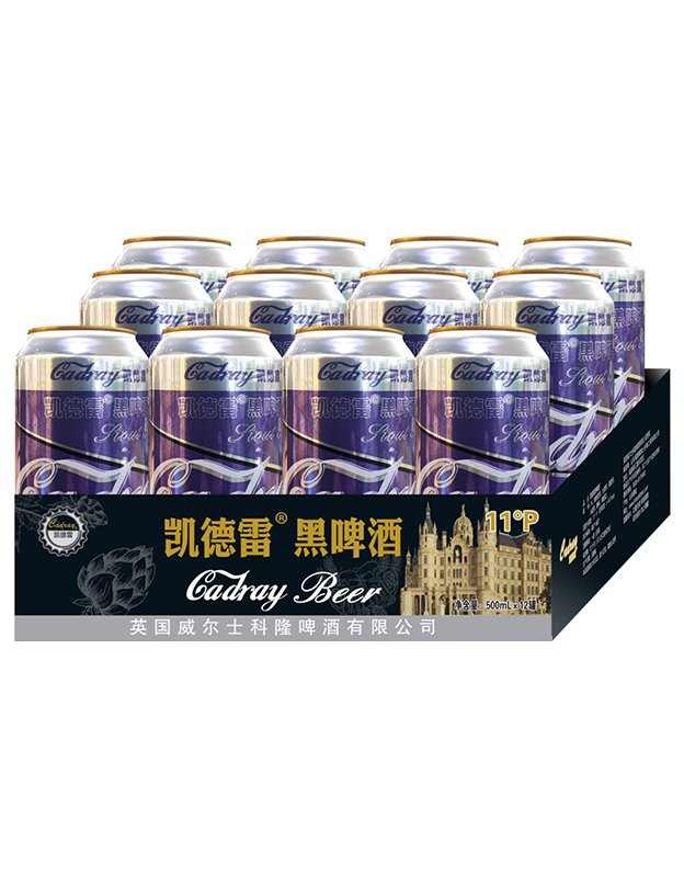 凯德雷黑啤酒【11°500ml×12罐】 