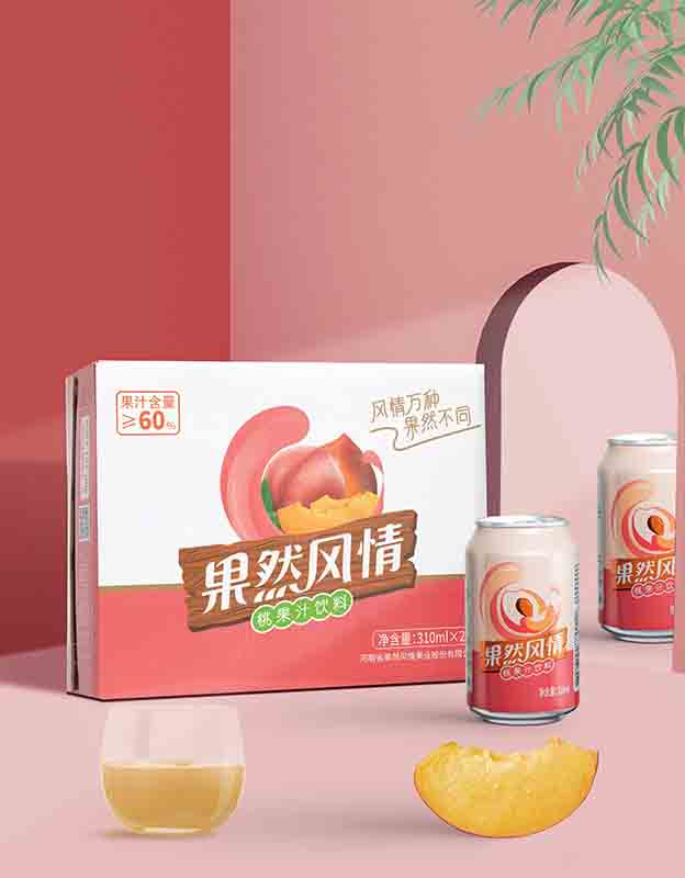 果然风情水蜜桃果汁-易拉罐装