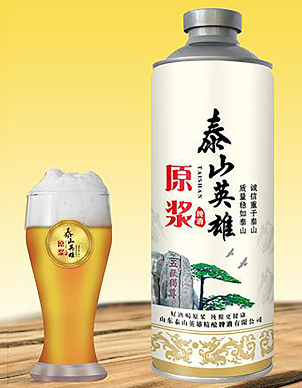 泰山英雄原浆啤酒(三八口)1L