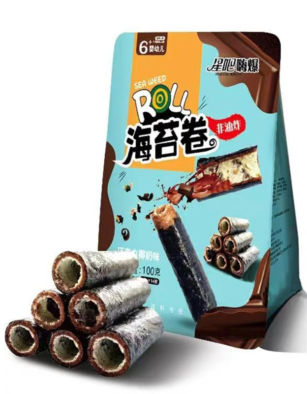 星吧嗨爆巧克力椰奶味海苔卷